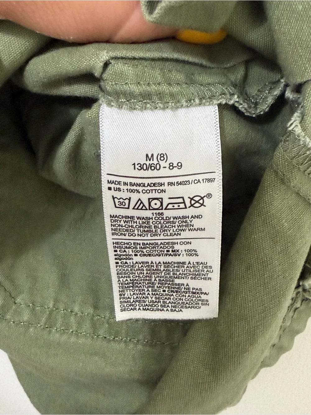 Old Navy Olive Green Pleated Utility Skirt with Button Accents girls size 8